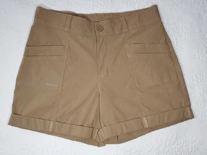Pantalones Cortos Carga Eddie Bauer Para Mujer 8 Tawny Con Doble Bolsillos Frontales - Imagen 1 de 12