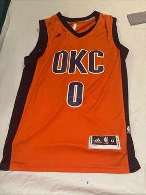 Russel Westbrook Jersey Sz M Orange Adidas Oklahoma City Thunder NBA Alternate  - Image 1 of 4
