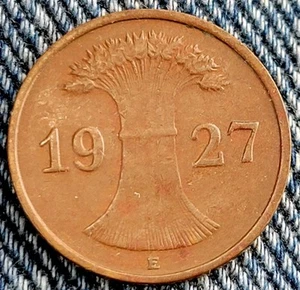 1927-E Germany 1 Pfennig - Picture 1 of 2