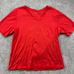 Chico's T-Shirt Women's 3 XL Red V-neck Short Sleeve Casual - Picture 1 of 8