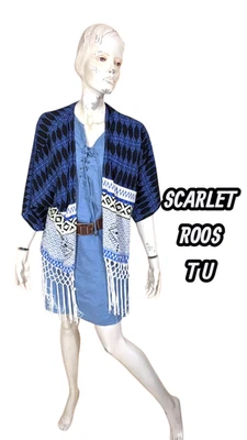 Scarlet Roos Taille Unique gilet bleu femme cape manches 3/4 Polyester - Photo 1/4