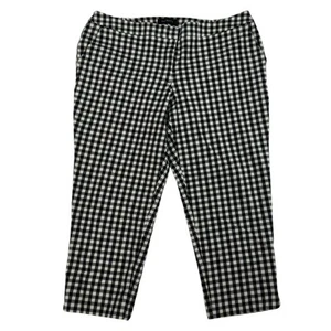 Talbots Hampshire Knöchelhose schwarz weiß Gingham kariert Baumwollmischung Gr. 16WP - Bild 1 von 8