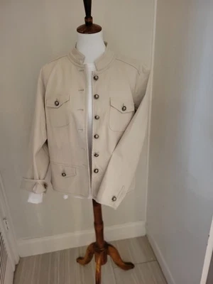 Chaqueta militar elástica vintage Talbots para mujer 1X Foto 1 de 4
