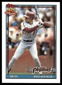1991 Topps Rod Booker Philadelphia Phillies #186 - Picture 1 of 2