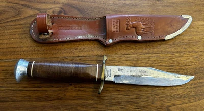 Cuchillo Bowie Solingen Alemania Vintage Edge Marca Original con Funda Foto 1 de 4