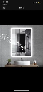 500 x 700 mm Bluetooth Bathroom Mirror with LED Lights Wall Mounted Demister UK - Picture 1 of 4