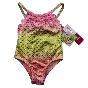 NWT Baby Girls Mermaid Pink/Gold Bathing Suit/Swimsuit; UPF 50; Size 12 Months - Picture 1 of 7