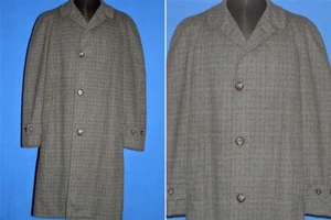 vintage 50s ROCK KNIT GRAY WOOL OVERCOAT TOP COAT WINTER OUTER COAT SZ 48 - Picture 1 of 5