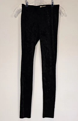Hollister Mujer Negro Terciopelo Aplastado Elastizado Leggings XS 90s Gótico Emo Punk Rock Foto 1 de 4