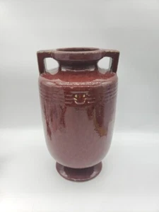 Global Views Two-Handle Large Red Clay Pottery Vase 13½" Tall - Picture 1 of 8