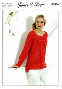 Knitting Pattern James C Brett JB434 DK Sweater - Picture 1 of 2