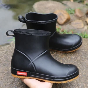 Wellies Shoes Wellington Ankle Short Boots Women Men Outdoor Rain Boots Size 5-9 - Picture 1 of 9