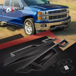 SQUARE Tube 5" DROP STEPS Side Nerf Bars for 07-19 Silverado Sierra Extended Cab - Picture 1 of 9