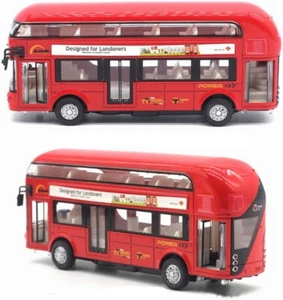 LONDON NEW DOUBLE-DECKER BUS DIECAST MODEL TOY WITH PULL BACK ACTION GREAT TOY - Picture 1 of 3