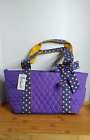 Belvah Quilted Bag- Purple w/ Yellow Polka Dots
