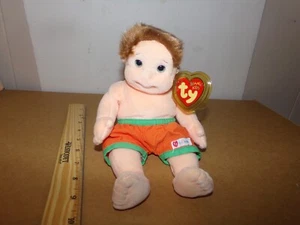 Ty Beanie Kids BUZZ Doll Plush Stuffed Toy Orange and Green TyGear Shorts 2000 - Picture 1 of 2
