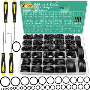 32 Size SAE O Ring Assortment Kit 1086 Pcs Standard Buna-N Rubber O'ring Set ... - Picture 1 of 9