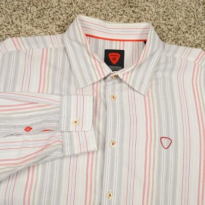 Camisa de algodón con botones manga larga a rayas Strellson XL blanca gris roja para hombre Foto 1 de 4
