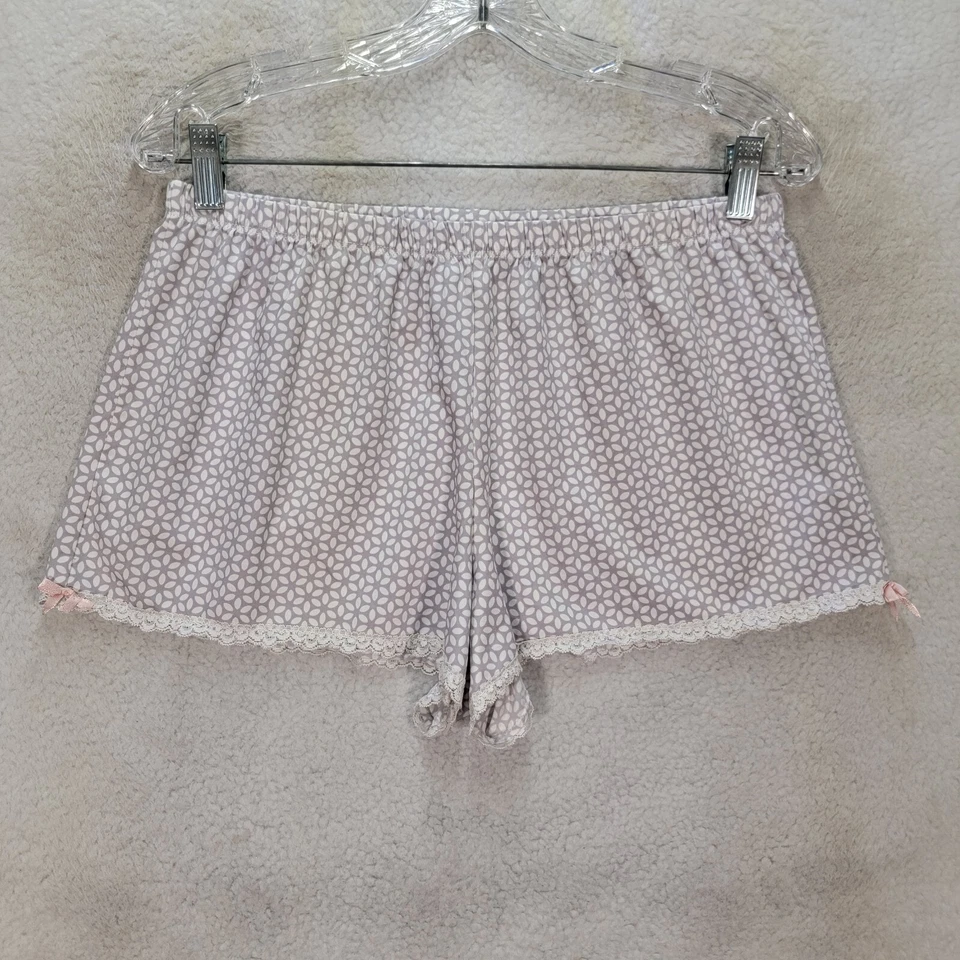 Pantalones Cortos Para Mujer Sin Marca Talla M Gris Floral Pull On Encaje Dobladillo Sexy Noche Descarado Foto 1 de 4