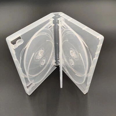 2 X 8 WAY DVD CASE SUPER CLEAR  27MM SPINE - FILM GAME BLUE RAY DVDS WITH SLEEVE - Image 1 of 4