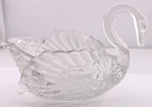 Vintage Cambridge Clear Glass Swan Candy Serving Bowl Centerpiece Dish Decor 9" - Picture 1 of 8