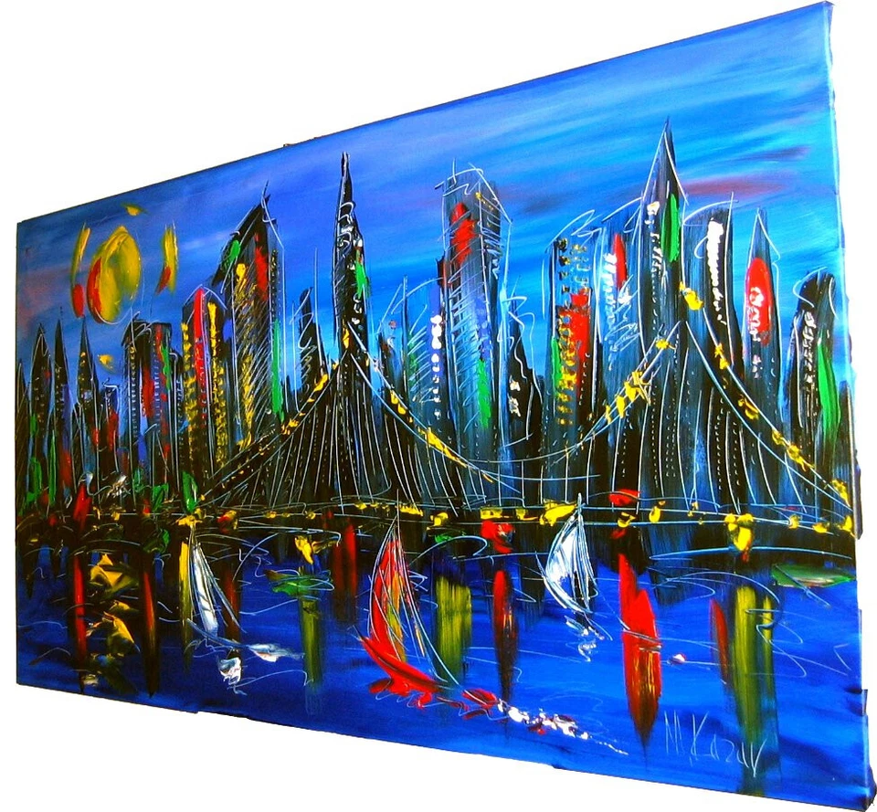 Pintura al óleo original sobre lienzo IMPRESIONISTA FIRMADA POR MANHATTAN Foto 1 de 1