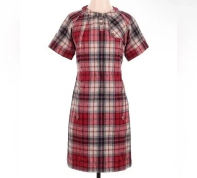 Pendleton Dress Adult Red Plaid Wool Portland Collection USA Open Back-XS - Image 1 of 4
