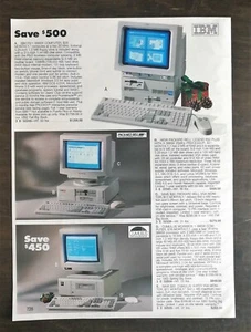 Pubblicità a colori originale Packard Bell & IBM Computers vintage 1992 pagina completa - Foto 1 di 1