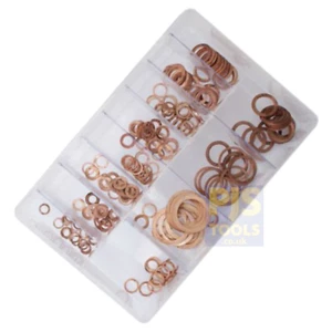225 x Imperial copper washer assortment 1/4 - 5/16in & 1/8 - 1in BSP - Picture 1 of 1