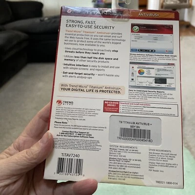Trend Micro Titanium Antivirus+ Antispyware Web Threat Protection New Open Box - Image 1 of 4