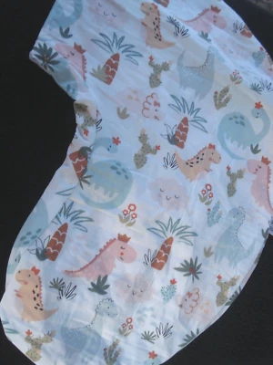 Boppy U- Shape Pillow Cover Pink Aqua Yellow Dinosaur Print NEW - Image 1 of 4