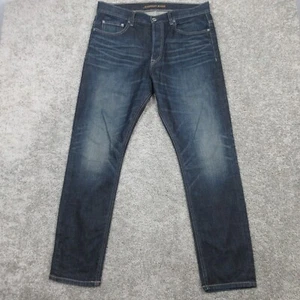 Express Jeans Mens 34x32 Blue Super Slouchy Whiskering Denim Button Fly Hip Hop - Picture 1 of 12