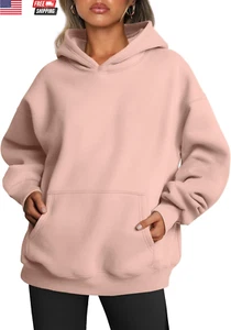 Womens Oversized Hoodies Fleece Sweatshirts Sweaters Spring Outfits 2025 Pullove - Picture 1 of 6