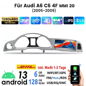 6+128G Carplay Autoradio Für Audi A6 C6 4F MMI 2G 2005-2009 8.8" Android GPS NAV - Bild 1 von 20