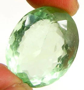 55.25 Ct Natural Green Fluorite Loose Gemstone Oval Cut Wire Wrap Stone - 28269 - Picture 1 of 2