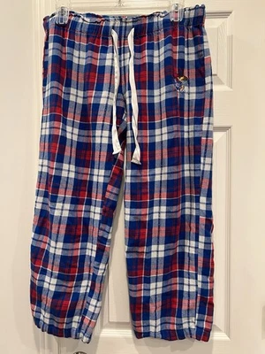 Women’s Concepts Sport Blue/Red Plaid Kansas Jayhawks  Pajama Lounge Pants Large - Image 1 of 4