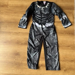 Marvel Black Panther Muscle Costume Fancy Dress age 5 - 6 years Padded Chest - Picture 1 of 9