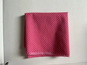 Pink And White Spotted Fabric. 44 Ins X 10 Ins. New - Picture 1 of 1