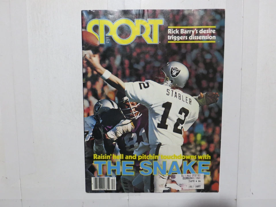Sport Magazine December 1977 Ken Stabler The Snake Q6 Foto 1 de 1