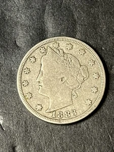 1883 v nickel with cents - Picture 1 of 2