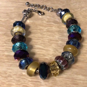 Vintage DaVinci Glass Beaded Bracelet 8.5+” - Picture 1 of 4