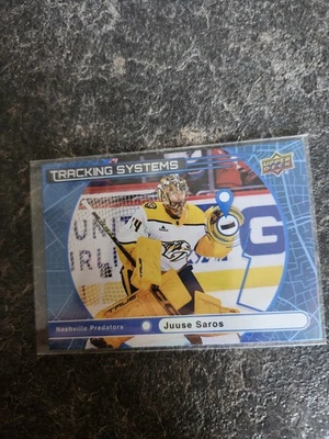 2025-26 Upper Deck Series 1 Tracking System Juuse Saros Card# TS-7 - Image 1 of 2