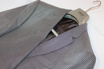 Armani Collezioni M-Line Men's Wool Grey Stripe Slim Blazer Sport Coat Size 42R - Image 1 of 4
