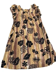 Vintage Hawaii Kleid MuuMuu L Floral Tropical Gown 100% Baumwolle Made In USA - Bild 1 von 6