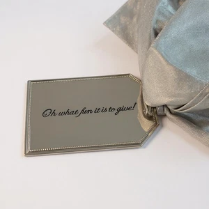 Neiman Marcus Silver Chrome Luggage Tag - "Oh What Fun It Is To Give" Gift Idea - Picture 1 of 4
