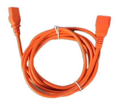 Power Extension Cable Straight C13 IEC Male to Female C14 UPS Lead 3m Orange - Image 1 of 3