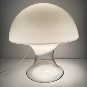 VTG Rare Gino Vistosi Italian Murano Glass Mushroom Lamp White Mid Century 70’s - Picture 1 of 17