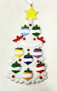 Personalisierter WHITE TREE Familie 8 Christbaumschmuck mit Geschenktüte - Bild 1 von 4