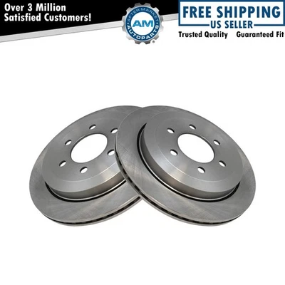 Rear Brake Rotors Set Solid For 2007-2017 Ford Expedition Lincoln Navigator - Image 1 of 4