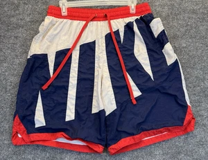Nike Men’s Large Spell Out Shorts USA Colors Red White Blue Swim Trunks READ - Picture 1 of 12